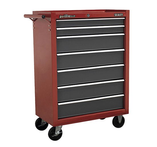 Sealey AP22507BB Rollcab 7 Drawer with Ball Bearing Runners - Red/Grey - Tool Chests - SLY-15858 - Sealey Tools UK - Trade Counter Direct