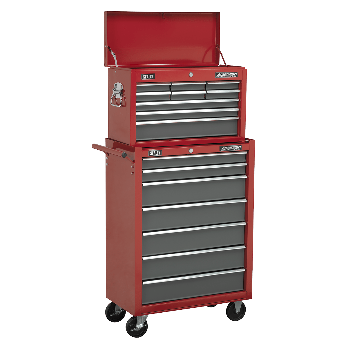 Sealey AP22509BB American PRO® Topchest 9 Drawer - Red/Grey - AP22509BB - Sealey Tools UK - Trade Counter Direct