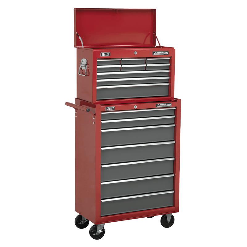 Sealey AP22509BB American PRO® Topchest 9 Drawer - Red/Grey - AP22509BB - Sealey Tools UK - Trade Counter Direct