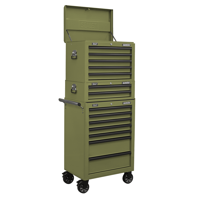 Sealey AP26029TK Superline PRO® Mid-Box Tool Chest 2 Drawer - Khaki - AP26029TK - Sealey Tools UK - Trade Counter Direct