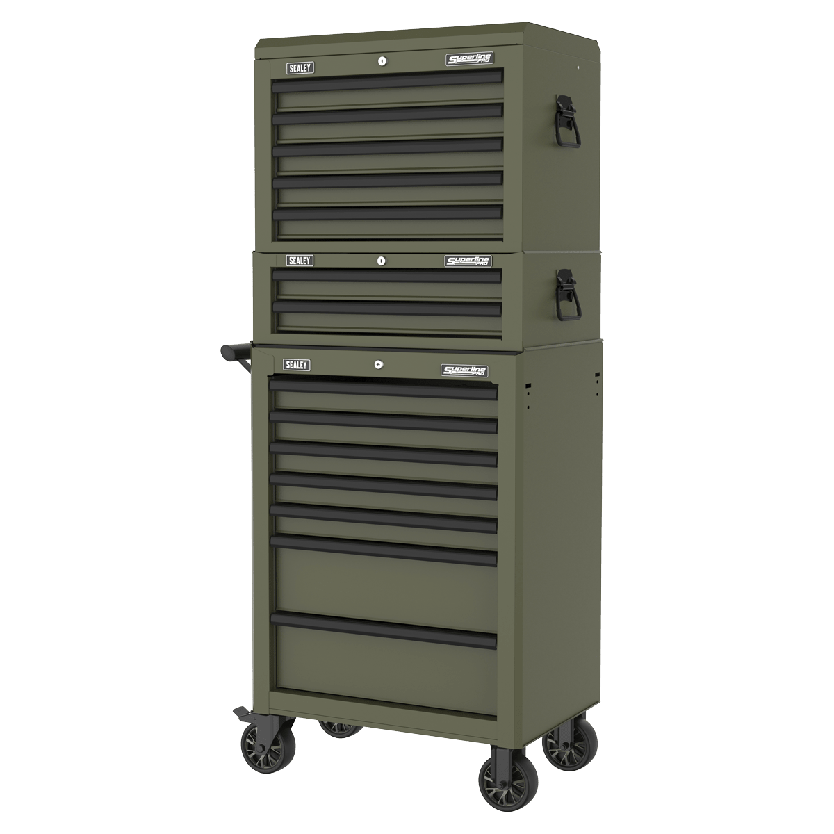 Sealey AP26029TK Superline PRO® Mid-Box Tool Chest 2 Drawer - Khaki - AP26029TK - Sealey Tools UK - Trade Counter Direct