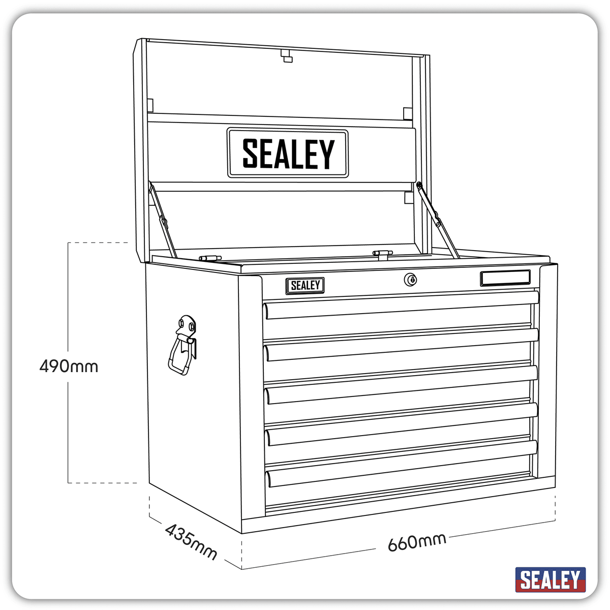 Sealey AP26059THV Superline PRO® Topchest 5 Drawer - Green/Black - AP26059THV - Sealey Tools UK - Trade Counter Direct