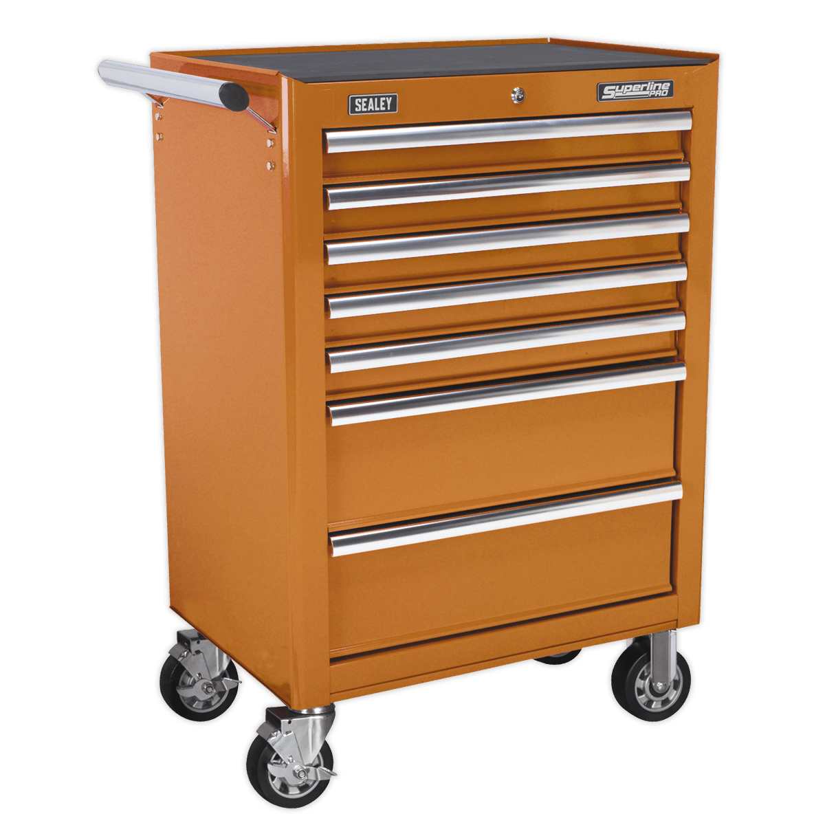 Sealey AP26479TO Rollcab 7 Drawer with Ball Bearing Slides - Orange - AP26479TO - Sealey Tools UK - Trade Counter Direct