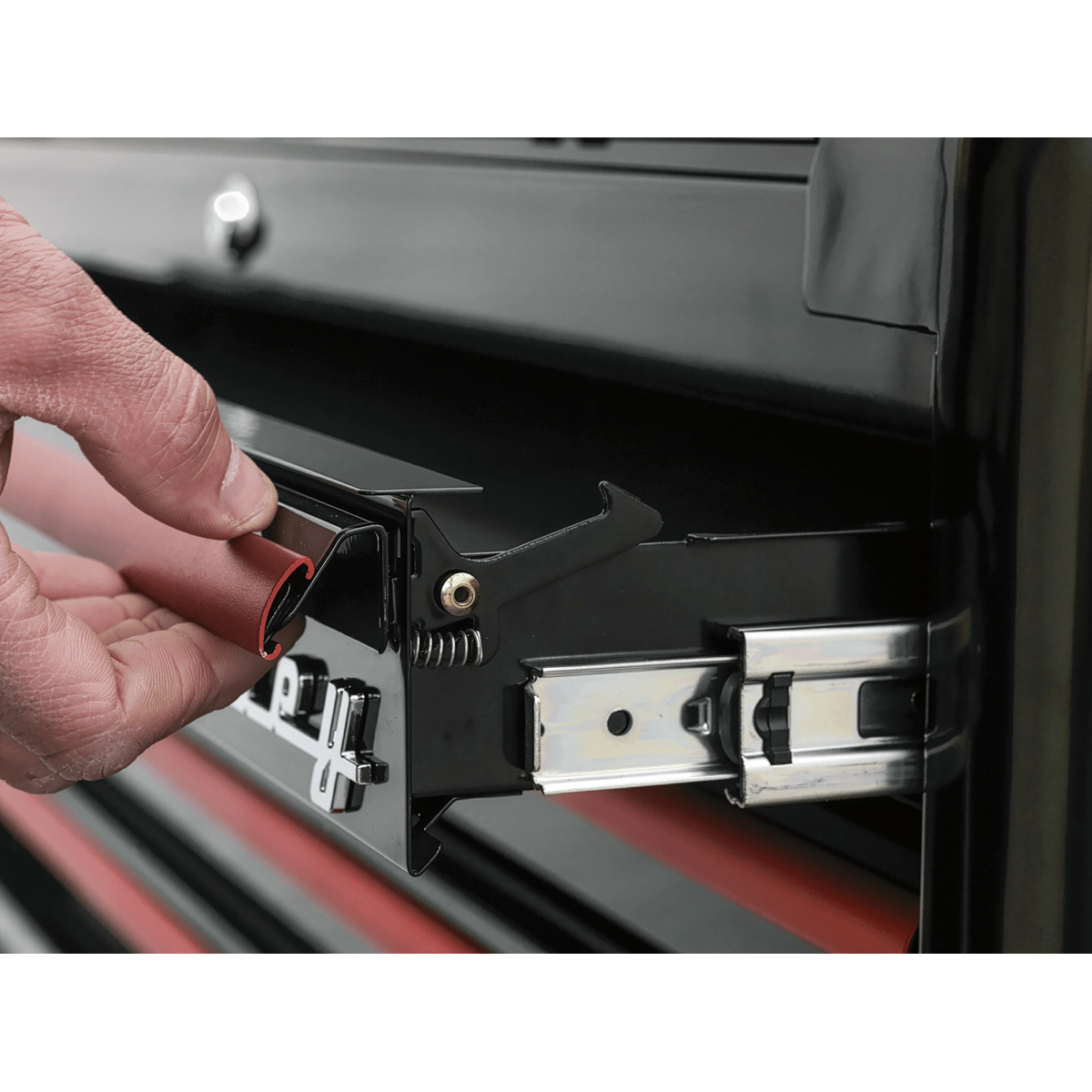 Sealey AP28102BR Premier™ Retro Style Mid-Box Tool Chest 2 Drawer - Black with Red Anodised Drawer Pulls - AP28102BR - Sealey Tools UK - Trade Counter Direct