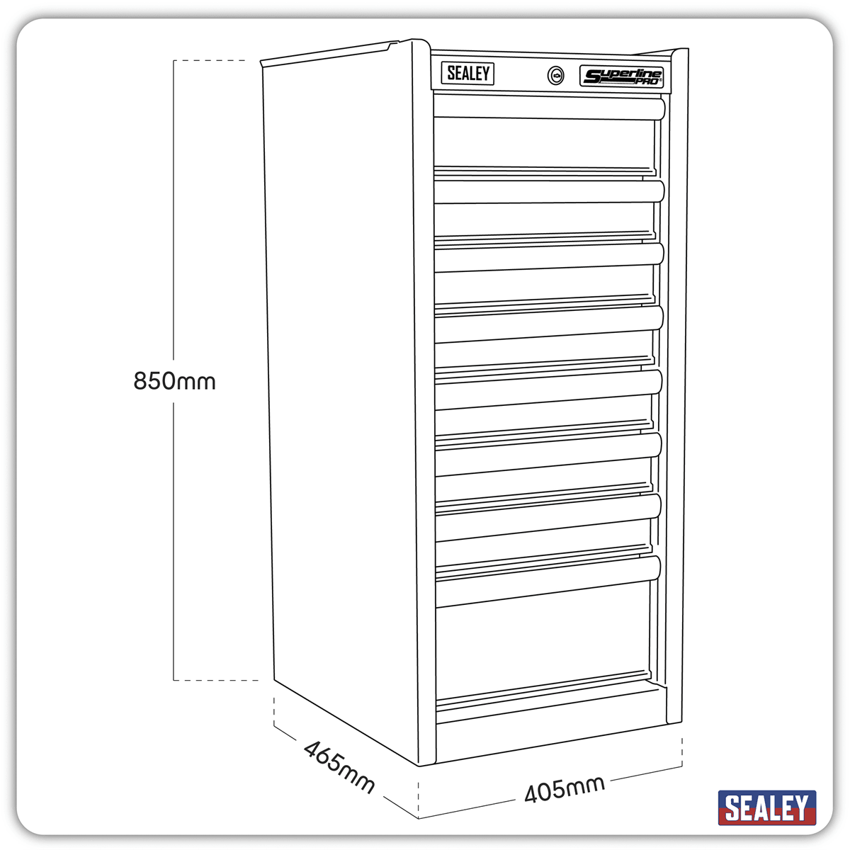Sealey AP33589 Superline PRO® Hang-On Chest 8 Drawer - Red - AP33589 - Sealey Tools UK - Trade Counter Direct