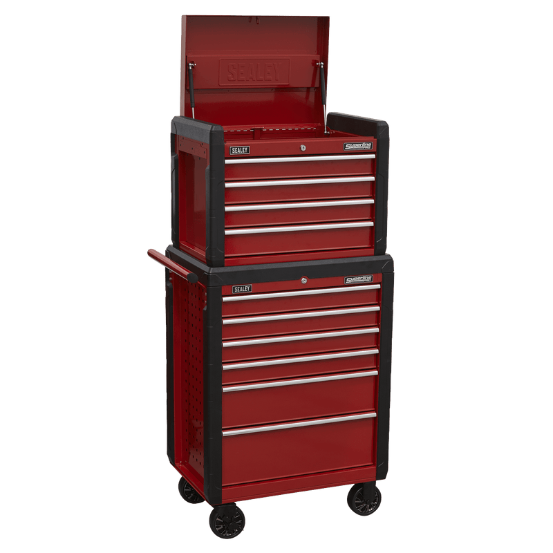 Sealey AP3410STACK Superline PRO® Topchest & Rollcab Combination 10 Drawer - AP3410STACK - Sealey Tools UK - Trade Counter Direct