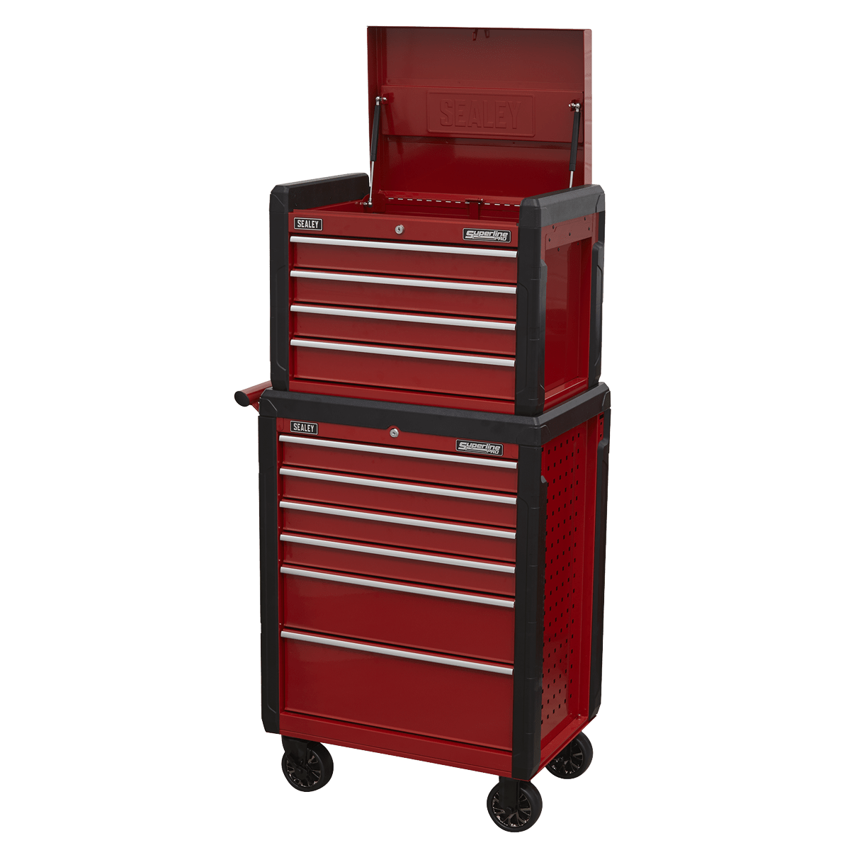 Sealey AP3410STACK Superline PRO® Topchest & Rollcab Combination 10 Drawer - AP3410STACK - Sealey Tools UK - Trade Counter Direct