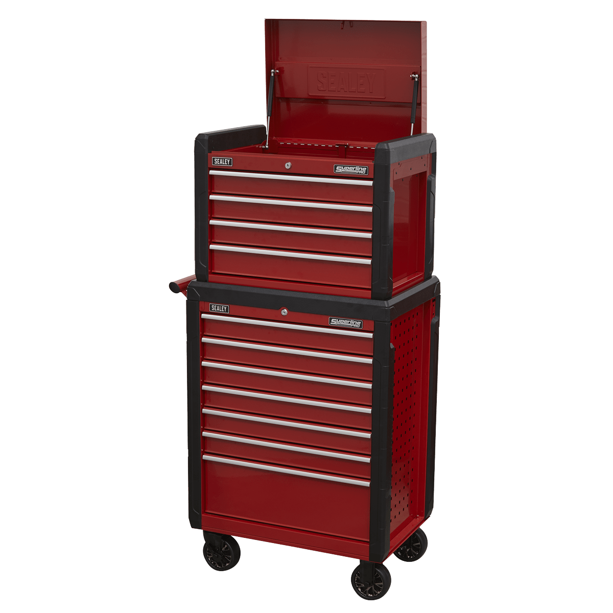 Sealey AP3411STACK Superline PRO® Topchest & Rollcab Combination 11 Drawer - AP3411STACK - Sealey Tools UK - Trade Counter Direct