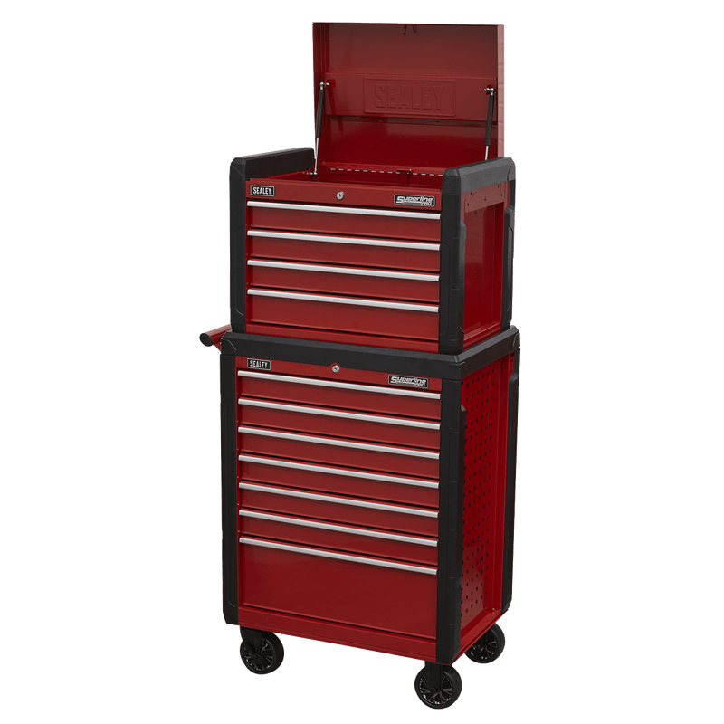 Sealey AP3411STACK Superline PRO® Topchest & Rollcab Combination 11 Drawer - AP3411STACK - Sealey Tools UK - Trade Counter Direct