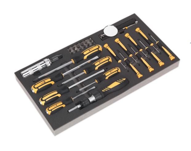 Sealey AP35TBCOMBO Tool Chest Combination 16 Drawer with Ball Bearing Slides - Black/Grey & 468pc Tool Kit - AP35TBCOMBO - Sealey Tools UK - Trade Counter Direct