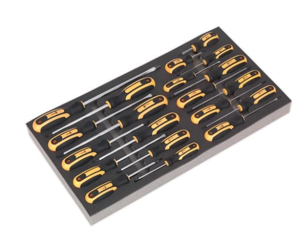 Sealey AP35TBCOMBO Tool Chest Combination 16 Drawer with Ball Bearing Slides - Black/Grey & 468pc Tool Kit - AP35TBCOMBO - Sealey Tools UK - Trade Counter Direct