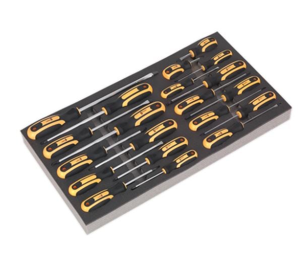 Sealey AP35TBCOMBO3 Rollcab 8 Drawer Ball Bearing Slides - Black/Grey with 302pc Tool Kit - AP35TBCOMBO3 - Sealey Tools UK - Trade Counter Direct