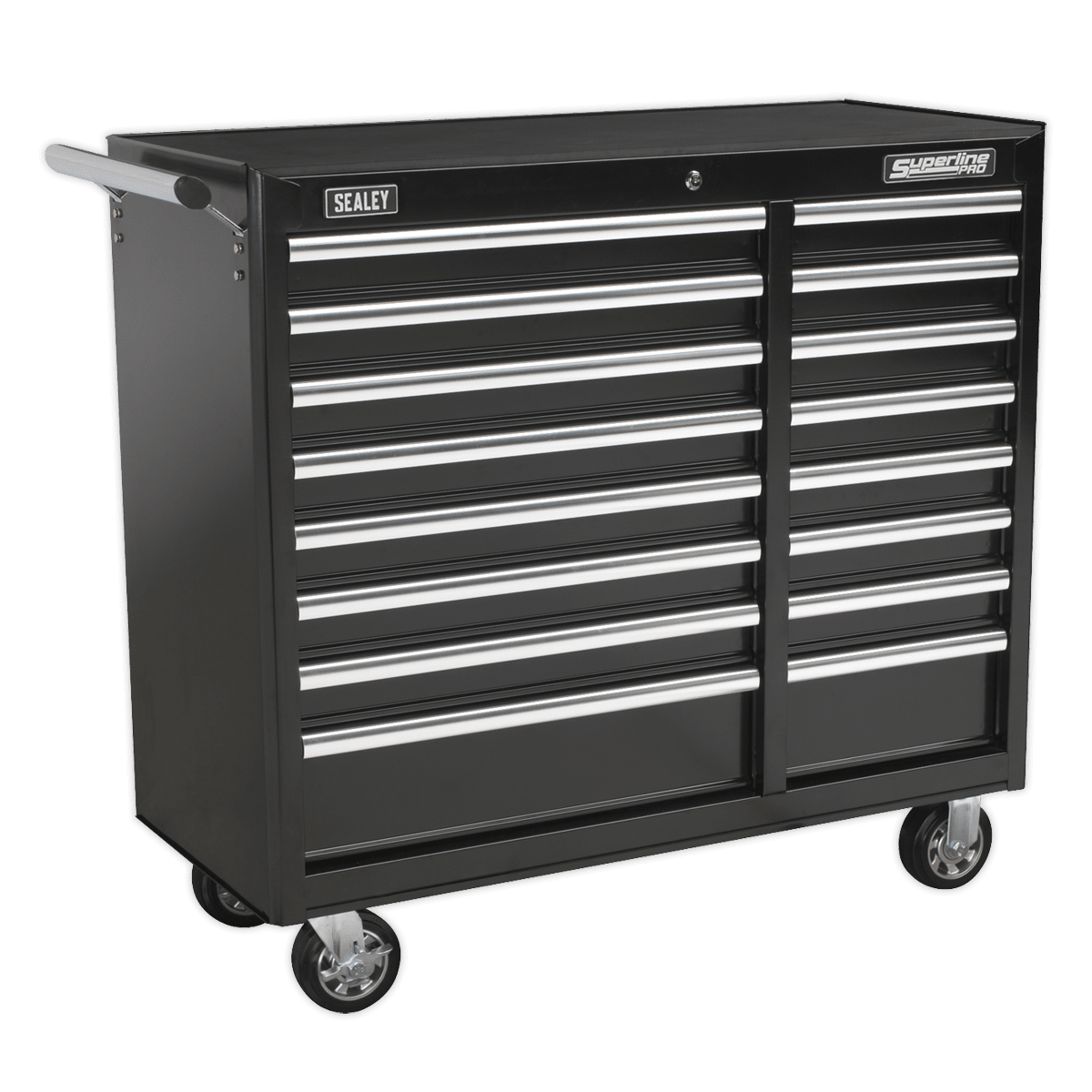 Sealey AP41169B Rollcab 16 Drawer with Ball Bearing Slides Heavy - Duty - Black - AP41169B - Sealey Tools UK - Trade Counter Direct