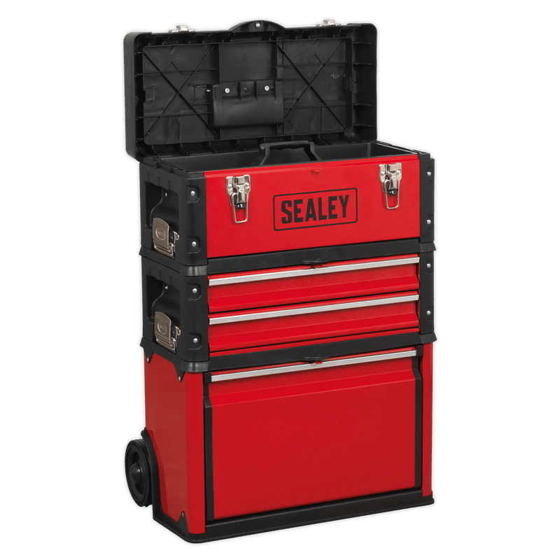 Sealey AP548 Mobile Steel/Composite Toolbox with 3 Compartments - AP548 - Sealey Tools UK - Trade Counter Direct