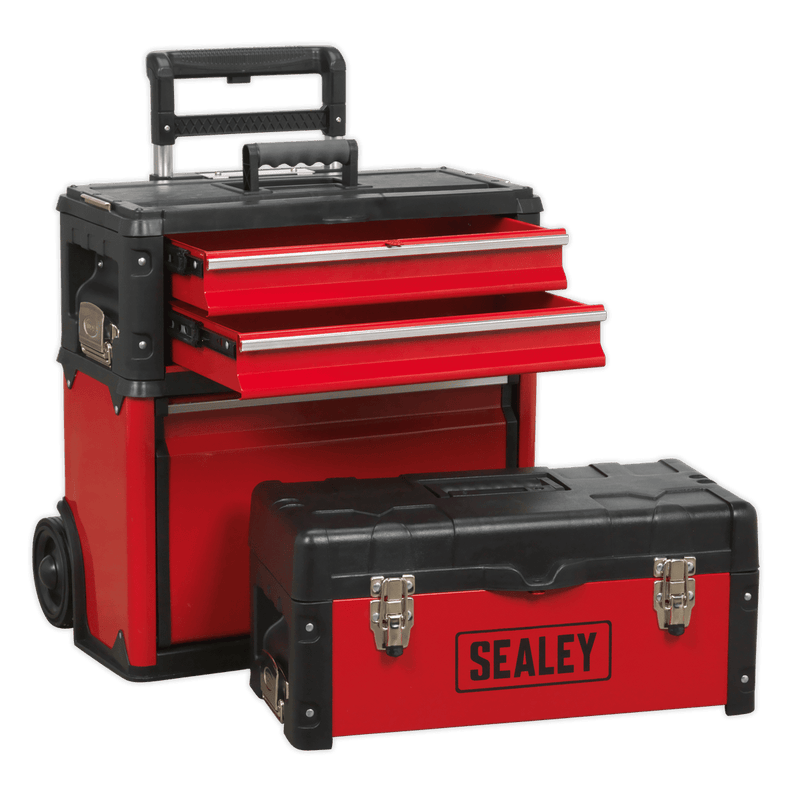 Sealey AP548 Mobile Steel/Composite Toolbox with 3 Compartments - AP548 - Sealey Tools UK - Trade Counter Direct