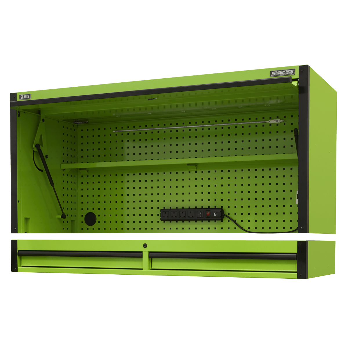 Sealey AP6103BE Superline PRO® Black Edition Top Hutch & 2 Drawer Riser 1549mm - AP6103BE - Sealey Tools UK - Trade Counter Direct