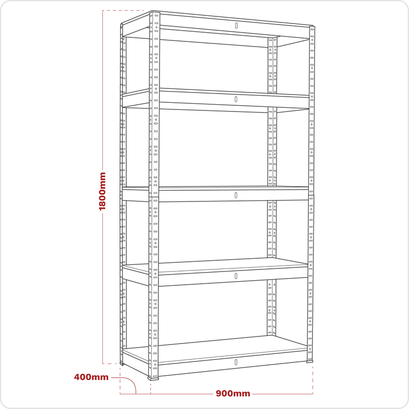 Sealey AP6350 Racking Unit with 5 Shelves 350kg Capacity Per Level - AP6350 - Sealey Tools UK - Trade Counter Direct