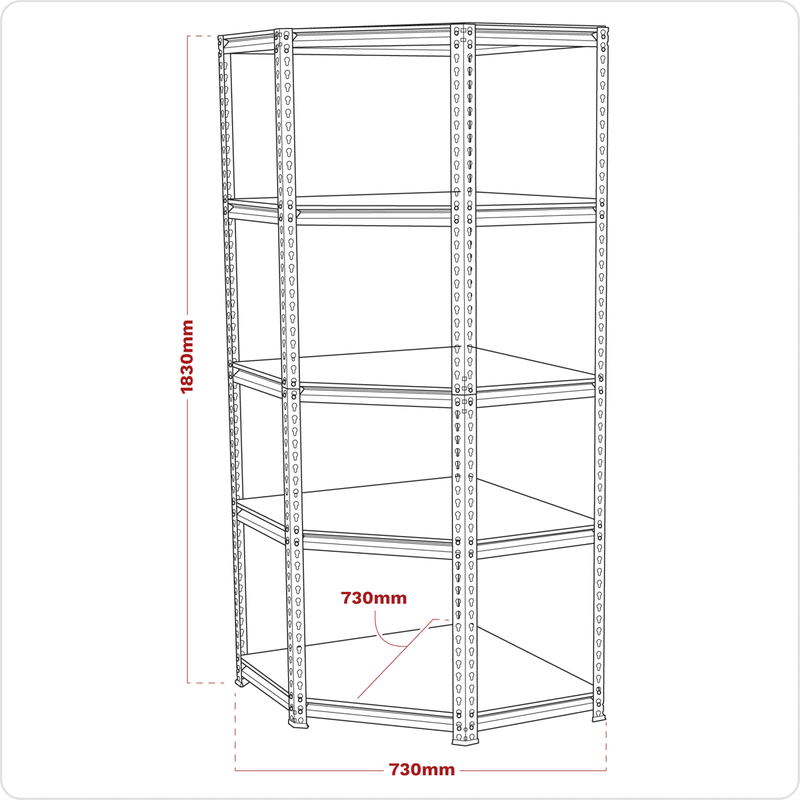 Sealey AP7150C 5-Level Corner Racking Unit 150kg Capacity Per Level - AP7150C - Sealey Tools UK - Trade Counter Direct