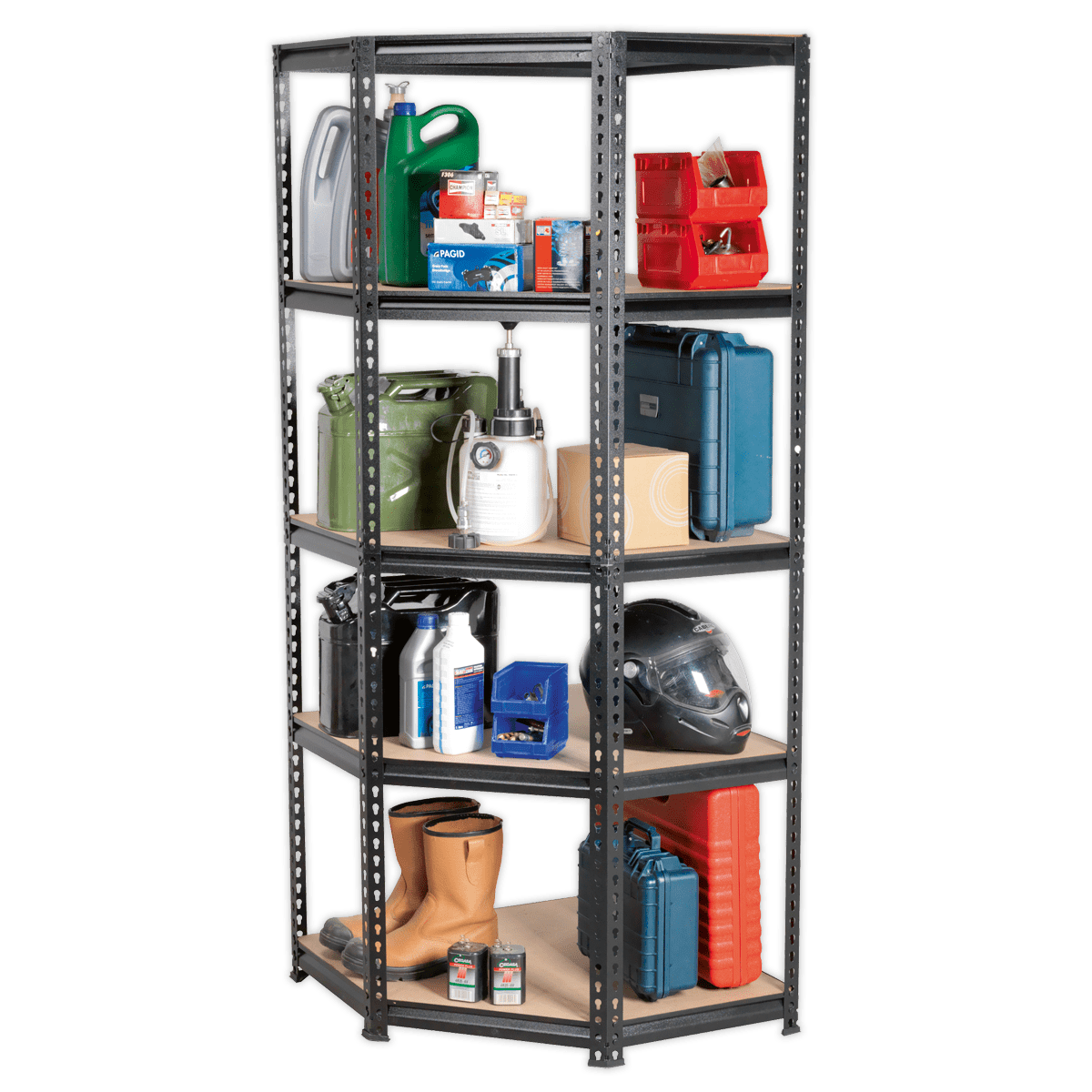 Sealey AP7150C 5-Level Corner Racking Unit 150kg Capacity Per Level - AP7150C - Sealey Tools UK - Trade Counter Direct