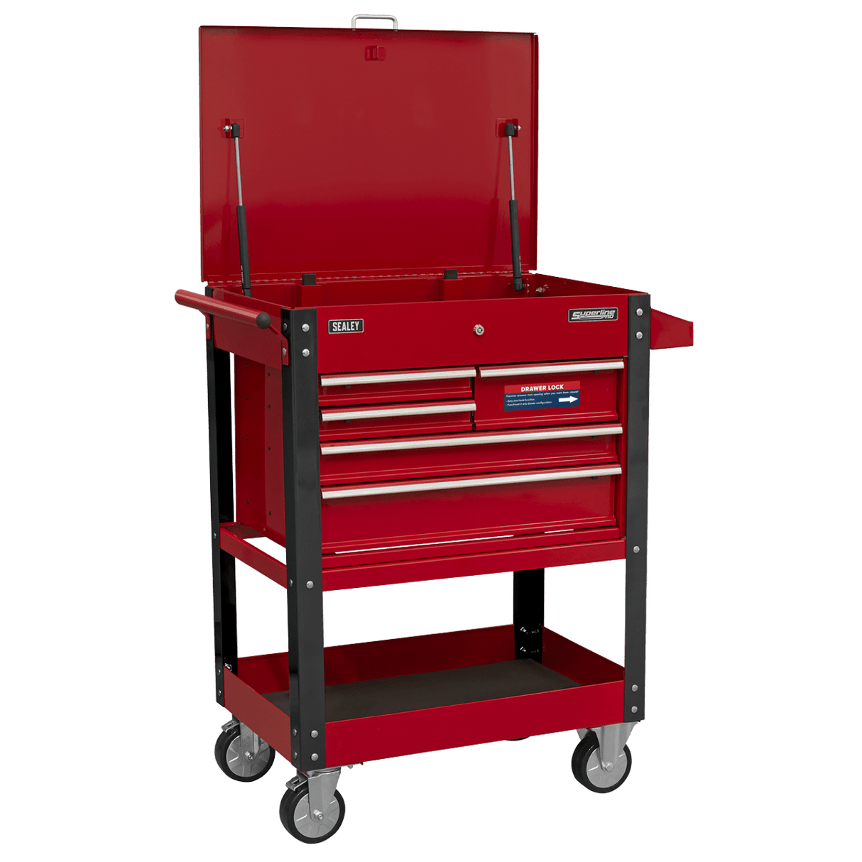 Sealey AP890M Heavy - Duty Mobile Tool & Parts Trolley with 5 Drawers & Lockable Top - AP890M - Sealey Tools UK - Trade Counter Direct