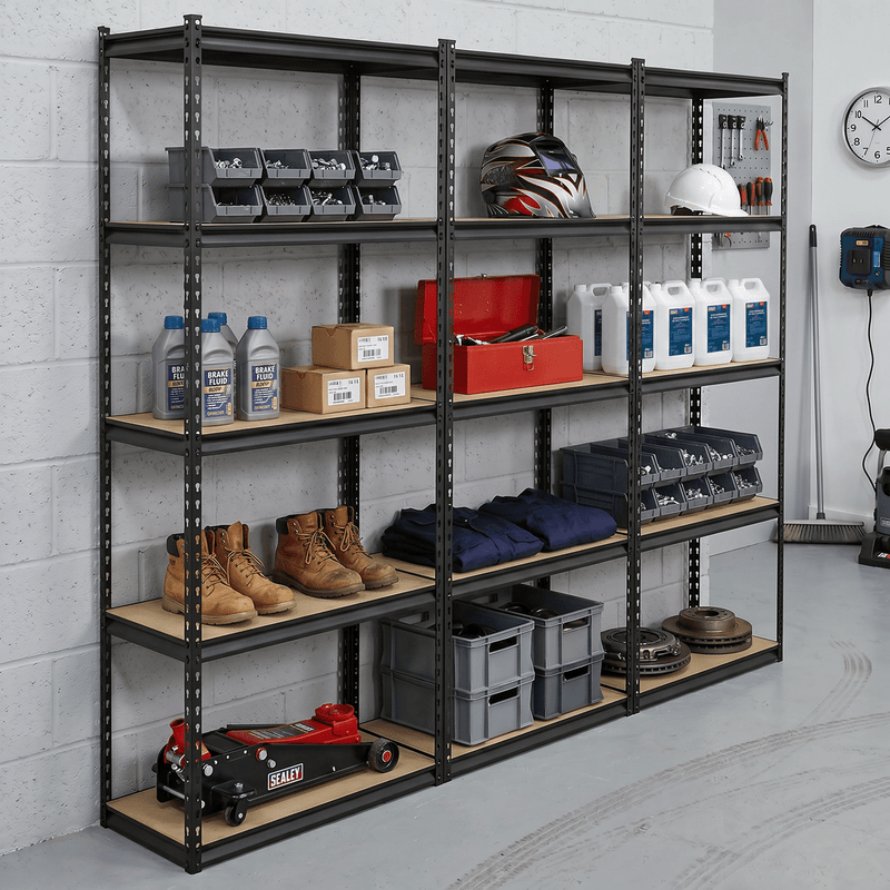 Sealey AP900RCOMBO1 Racking Unit with 5 Shelves 340kg Capacity Per Level - Set of 3 - AP900RCOMBO1 - Sealey Tools UK - Trade Counter Direct