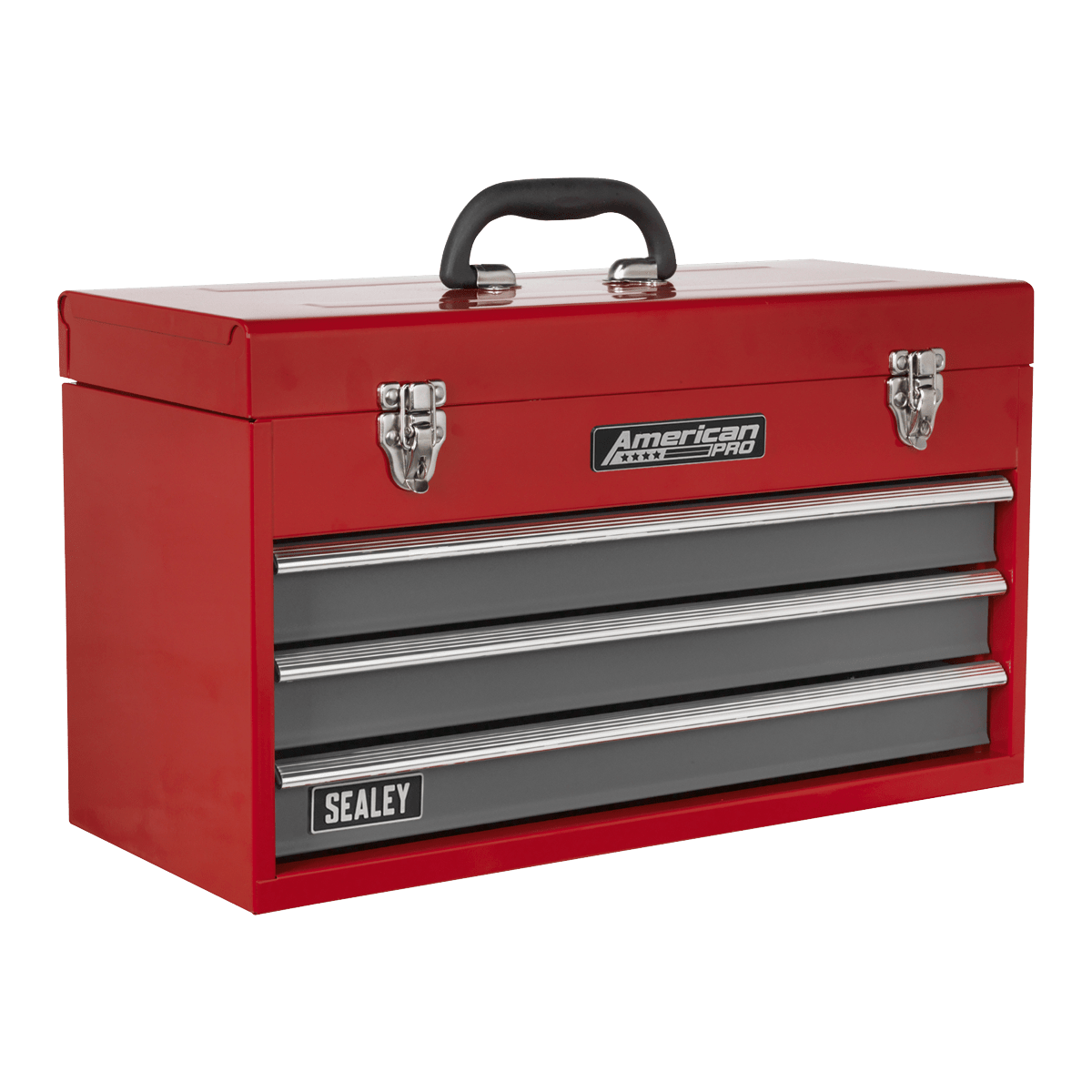 Sealey AP9243BB American PRO® Tool Chest 3 Drawer - Red/Grey - AP9243BB - Sealey Tools UK - Trade Counter Direct