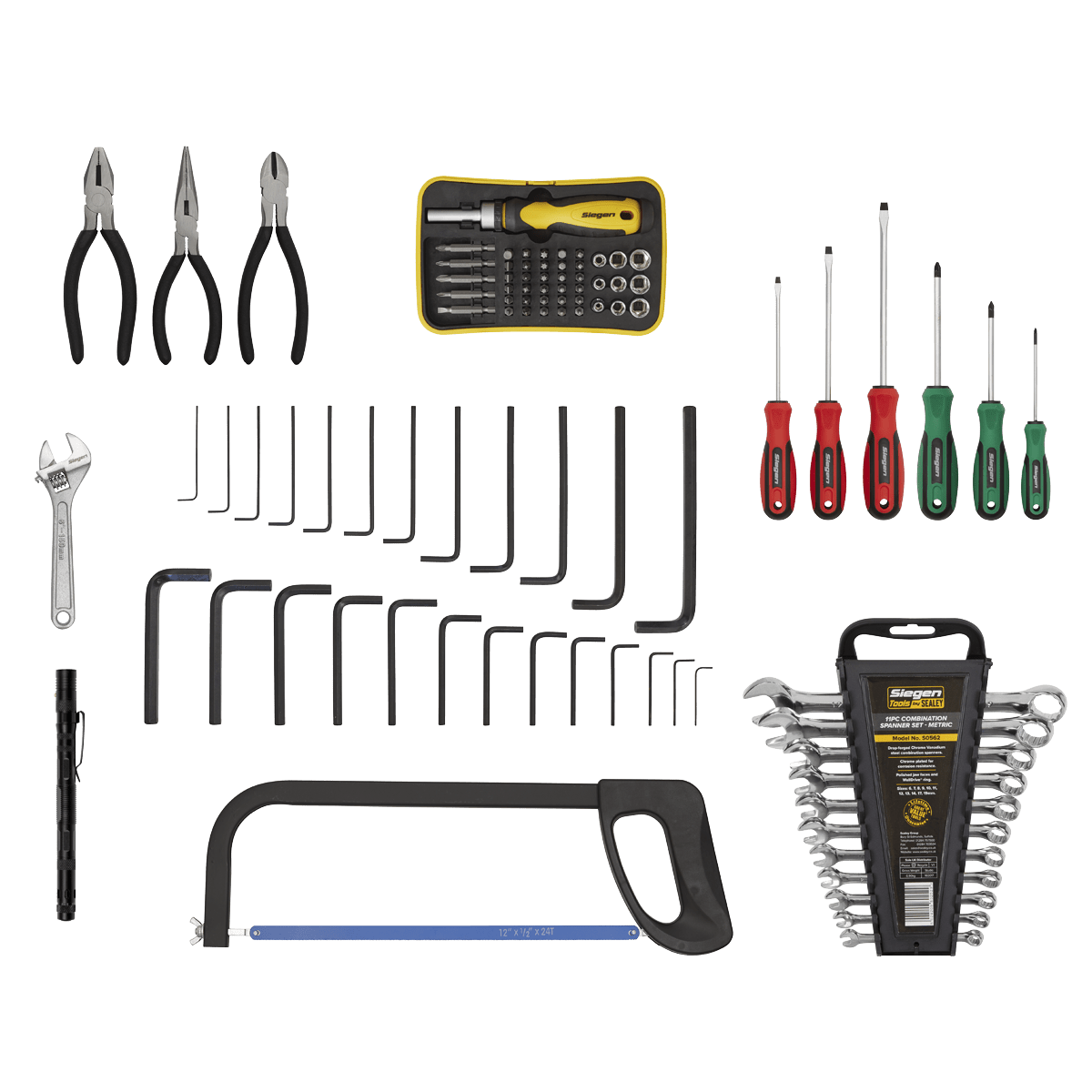 Sealey AP9243BBHVCOM American PRO® Tool Chest 3 Drawer with 93pc Tool Kit - AP9243BBHVCOM - Sealey Tools UK - Trade Counter Direct