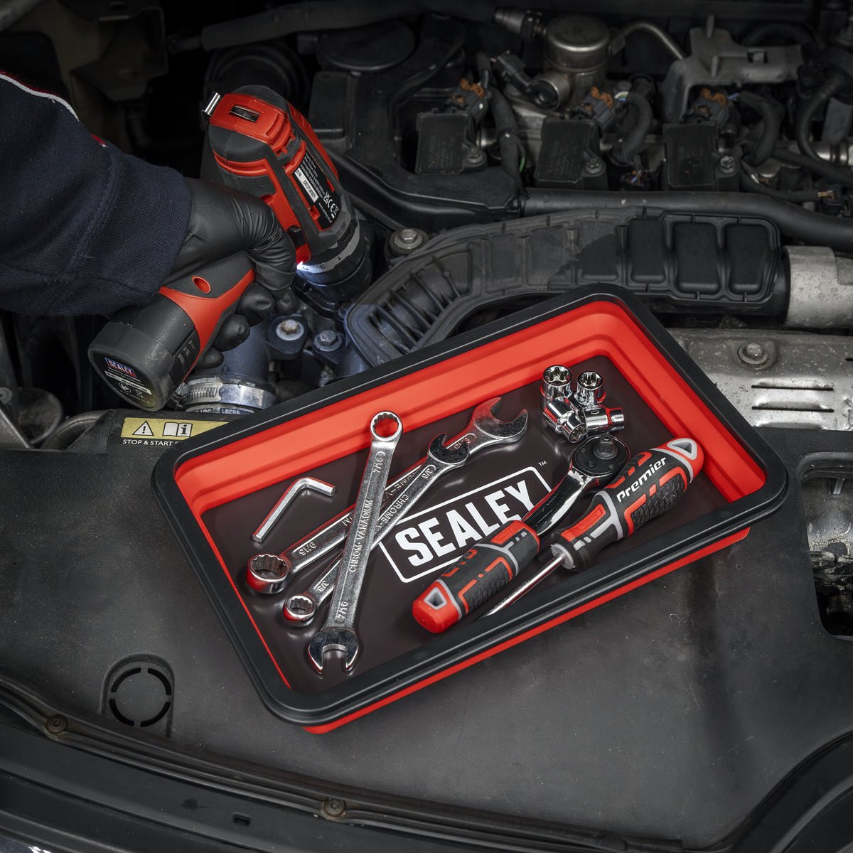 Sealey APCMTS Parts Tray Collapsible Magnetic - Set of 3 - APCMTS - Sealey Tools UK - Trade Counter Direct