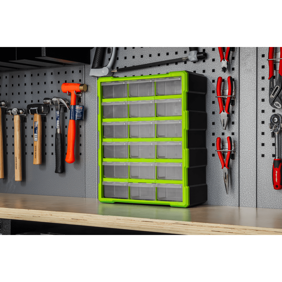Sealey APDC18HV Cabinet Box 18 Drawer - Green/Black - APDC18HV - Sealey Tools UK - Trade Counter Direct
