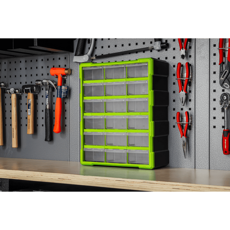Sealey APDC18HV Cabinet Box 18 Drawer - Green/Black - APDC18HV - Sealey Tools UK - Trade Counter Direct
