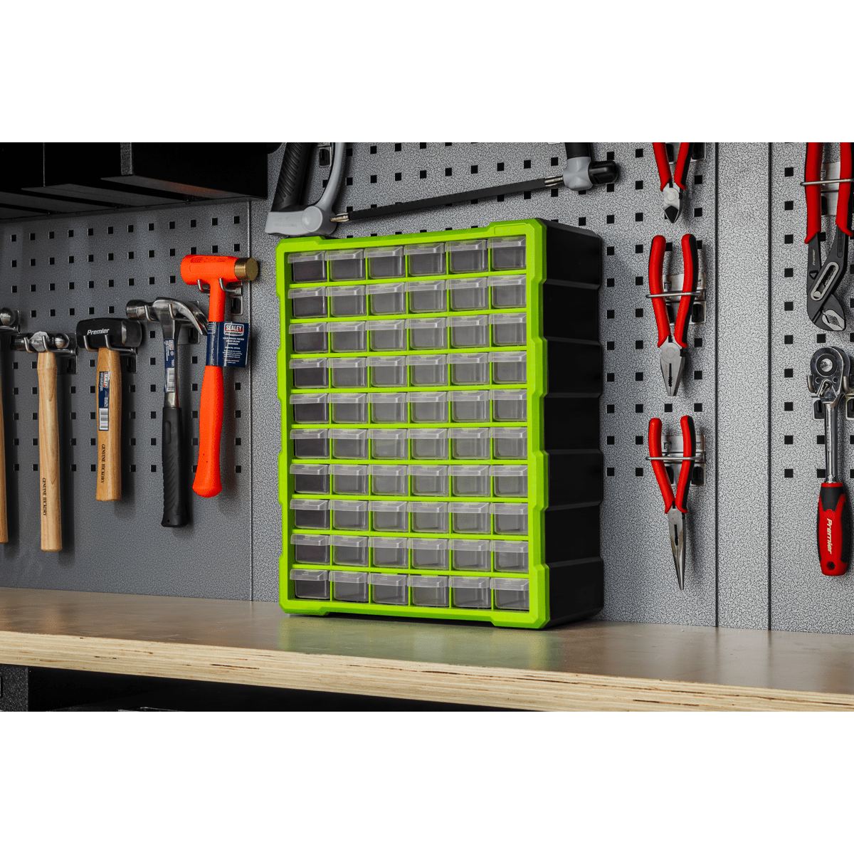 Sealey APDC60HV Cabinet Box 60 Drawer - Green/Black - APDC60HV - Sealey Tools UK - Trade Counter Direct