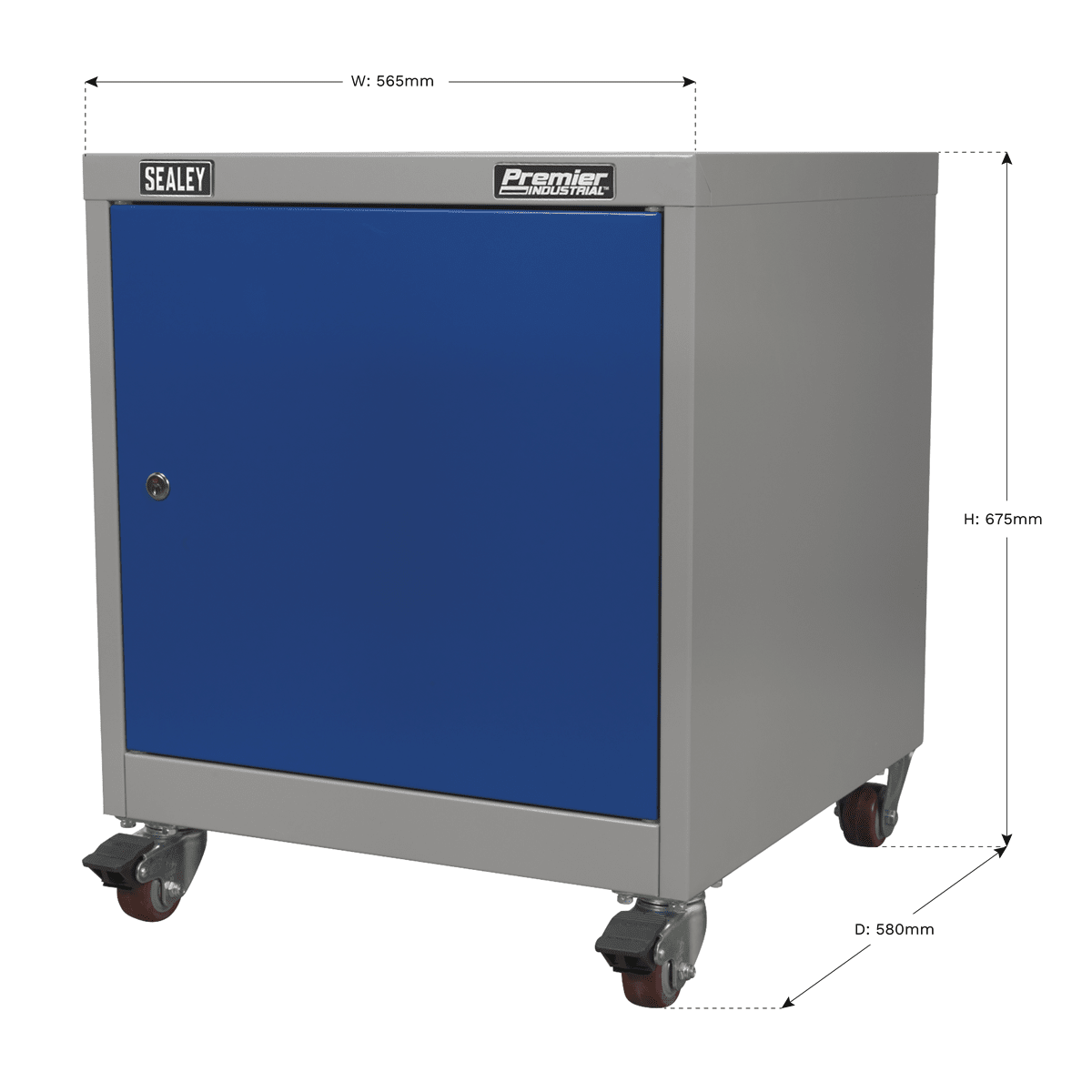 Sealey API5659 Premier Industrial™ Mobile Industrial Cabinet with 1 Shelf - API5659 - Sealey Tools UK - Trade Counter Direct