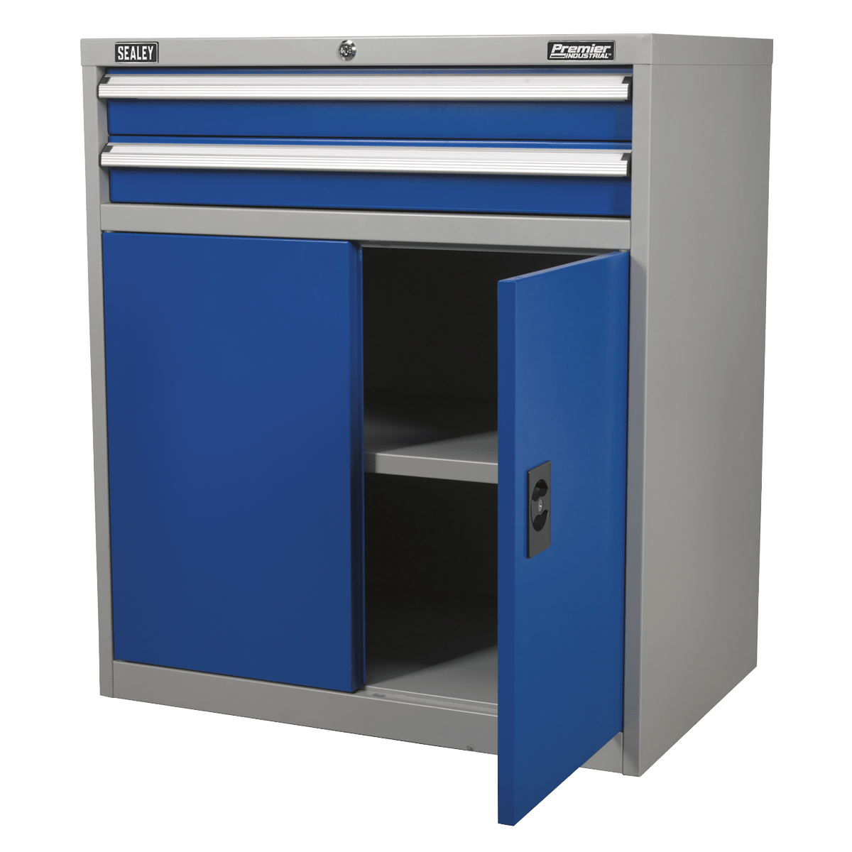 Sealey API8810 Premier Industrial™ Industrial Cabinet with 2 Drawers & 1 Shelf - API8810 - Sealey Tools UK - Trade Counter Direct