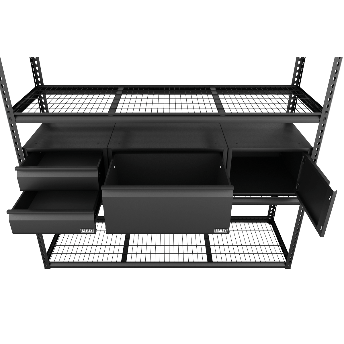 Sealey APMRCOMBO1 Heavy-Duty Modular Racking Kit with 3 Storage Units - APMRCOMBO1 - Sealey Tools UK - Trade Counter Direct