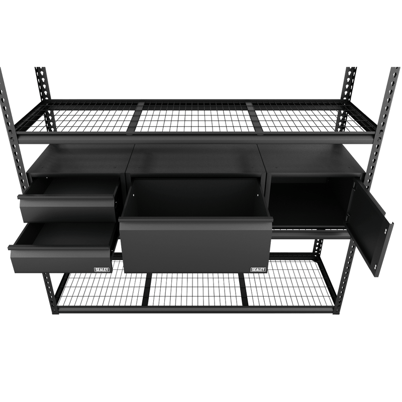 Sealey APMRCOMBO1 Heavy-Duty Modular Racking Kit with 3 Storage Units - APMRCOMBO1 - Sealey Tools UK - Trade Counter Direct
