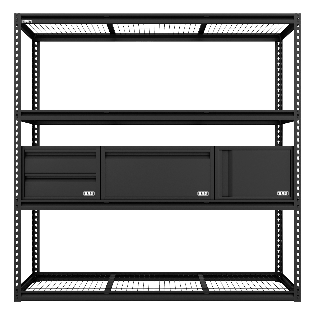 Sealey APMRCOMBO1 Heavy-Duty Modular Racking Kit with 3 Storage Units - APMRCOMBO1 - Sealey Tools UK - Trade Counter Direct