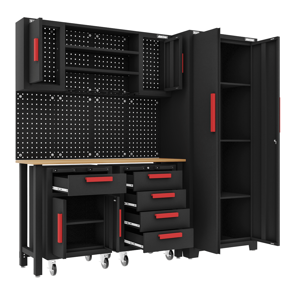 Sealey APMS12OP American PRO® Complete Garage Storage System with 2 Mobile Trolleys - APMS12OP - Sealey Tools UK - Trade Counter Direct