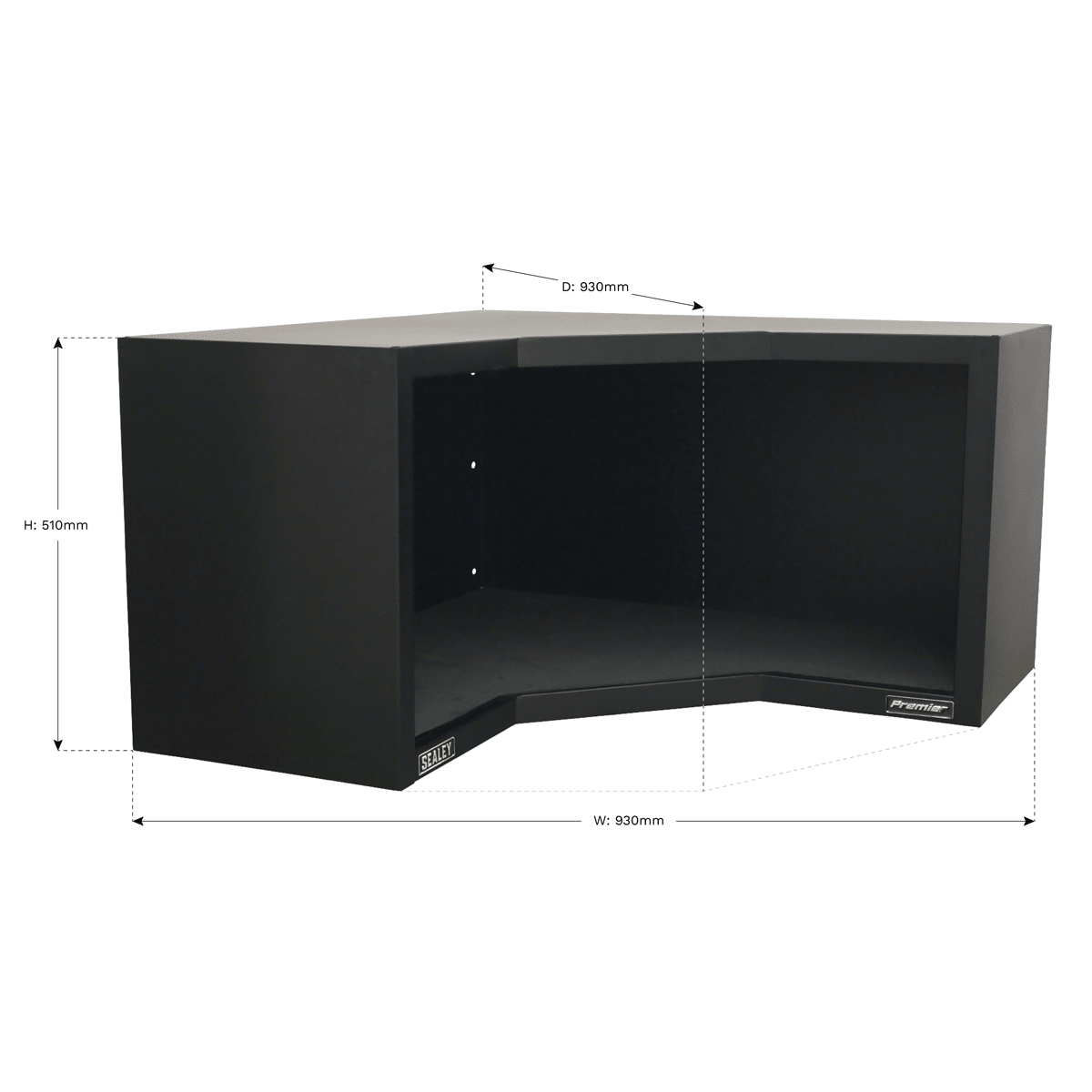 Sealey APMS16 Premier™ Heavy-Duty Modular Corner Wall Cabinet 930mm - APMS16 - Sealey Tools UK - Trade Counter Direct