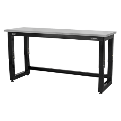 Sealey APMS23 Steel Adjustable Workbench with Stainless Steel Worktop 1830mm - Heavy - Duty - APMS23 - Sealey Tools UK - Trade Counter Direct