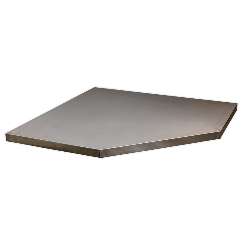Sealey APMS60SS Stainless Steel Worktop for Modular Corner Cabinet 865mm - APMS60SS - Sealey Tools UK - Trade Counter Direct