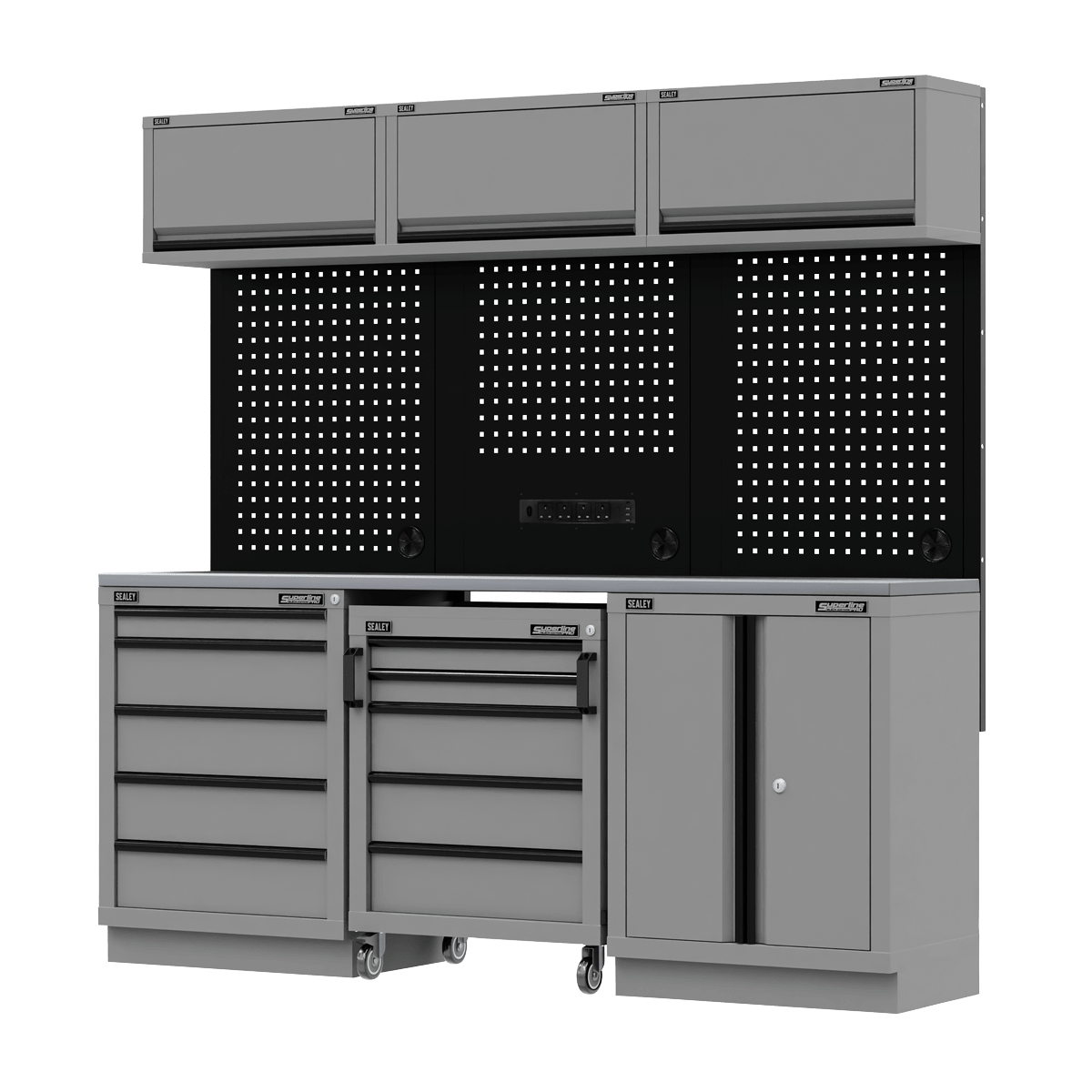 Sealey APMSBESTACK03SS Superline PRO® Black Edition Storage System with Stainless Worktop 2.04m - APMSBESTACK03SS - Sealey Tools UK - Trade Counter Direct