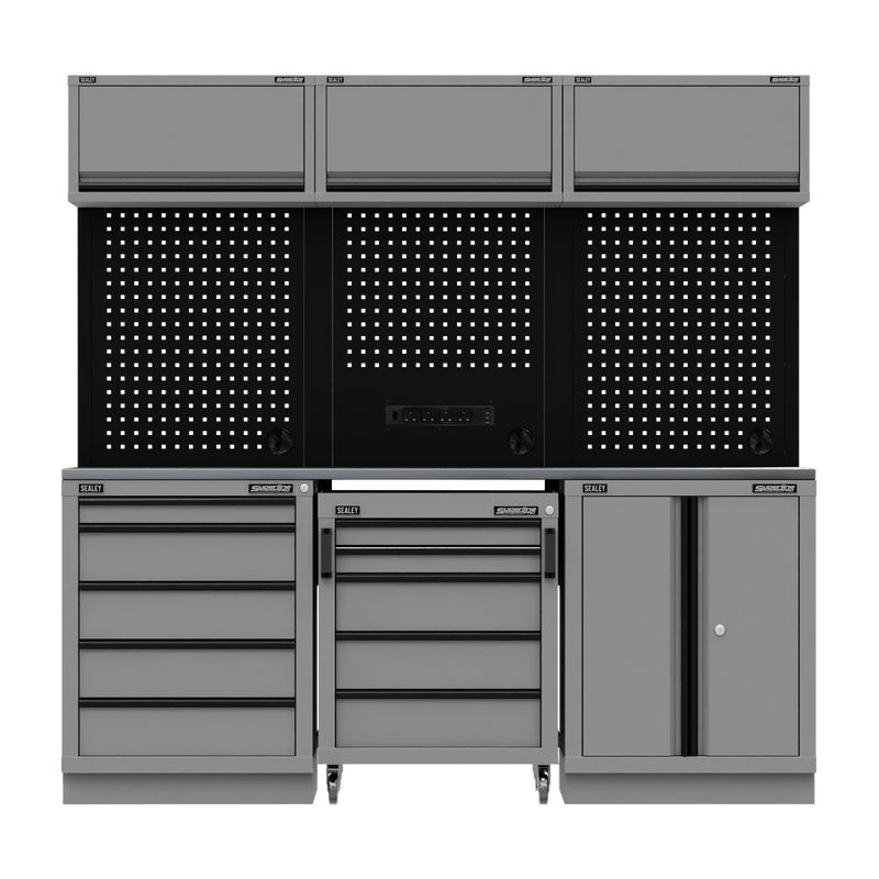 Sealey APMSBESTACK03SS Superline PRO® Black Edition Storage System with Stainless Worktop 2.04m - APMSBESTACK03SS - Sealey Tools UK - Trade Counter Direct