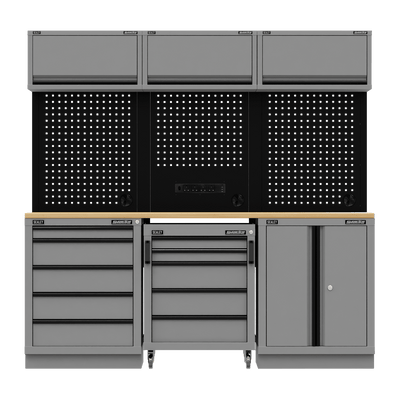 Sealey APMSBESTACK03W Superline PRO® Black Edition Storage System with Rubber Wood Worktop 2.04m - APMSBESTACK03W - Sealey Tools UK - Trade Counter Direct