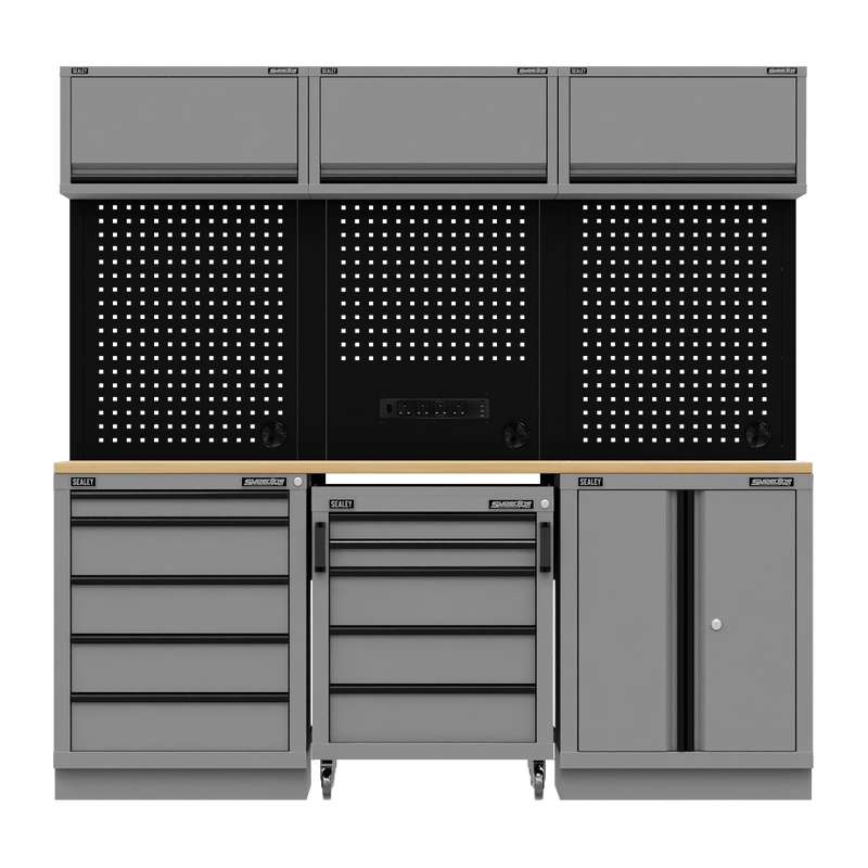 Sealey APMSBESTACK03W Superline PRO® Black Edition Storage System with Rubber Wood Worktop 2.04m - APMSBESTACK03W - Sealey Tools UK - Trade Counter Direct