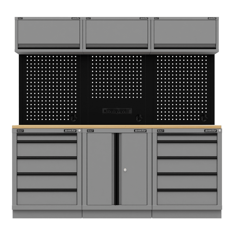 Sealey APMSBESTACK04WW Superline PRO® Black Edition Storage System with Rubber Wood Worktop 2.04m - APMSBESTACK04WW - Sealey Tools UK - Trade Counter Direct