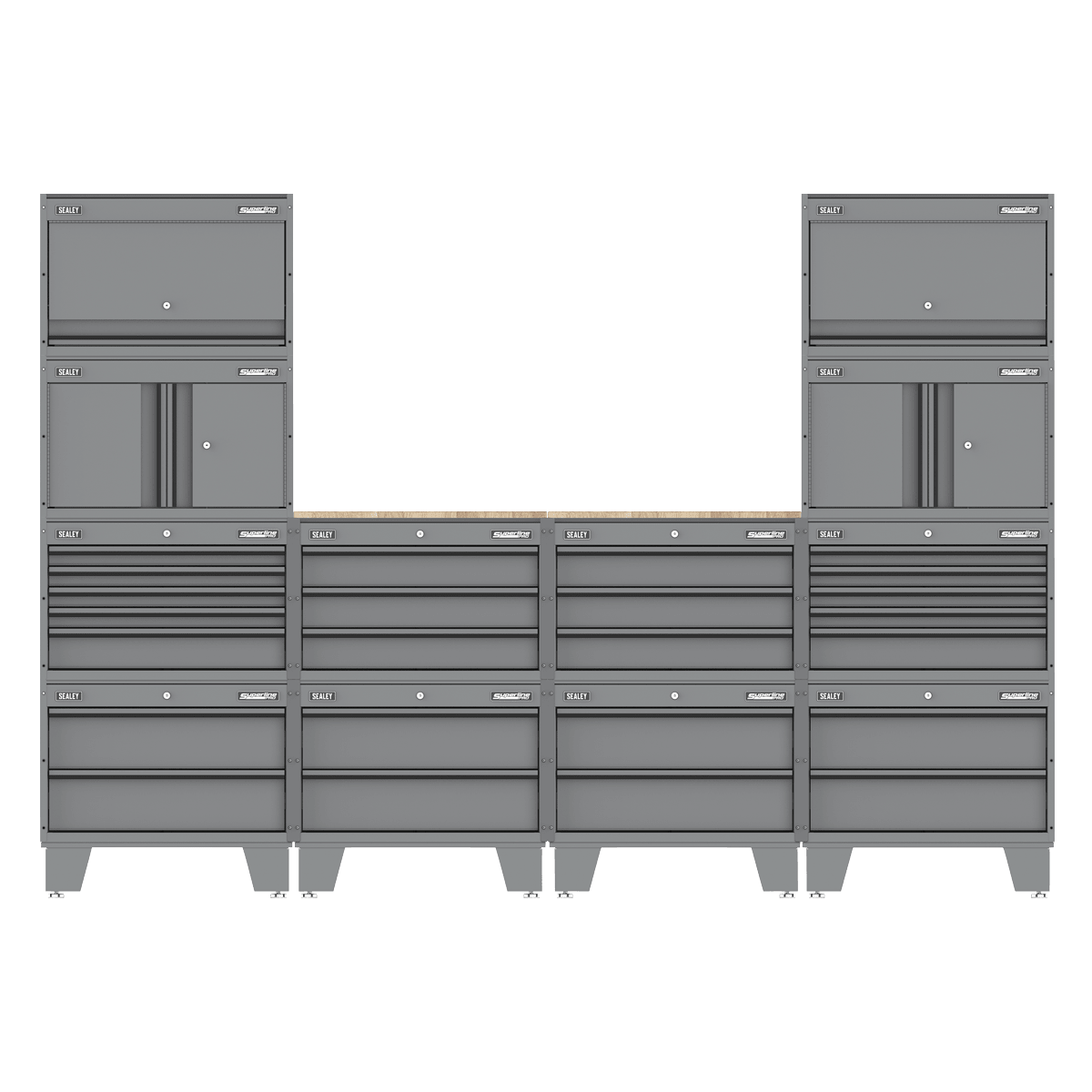 Sealey APMSCCOMBO1 Superline PRO® Storage System with Rubber Wood Worktop 2.7m - APMSCCOMBO1 - Sealey Tools UK - Trade Counter Direct