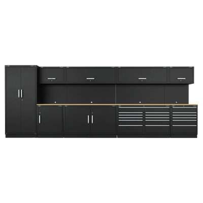 Sealey APMSOAK Premier™ Storage System with Hardwood Worktop 5.58m - APMSOAK - Sealey Tools UK - Trade Counter Direct
