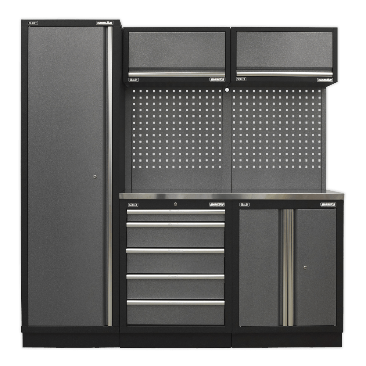 Sealey APMSSTACK02SS Superline Pro 2.0m Storage System - Stainless Worktop - APMSSTACK02SS - Sealey Tools UK - Trade Counter Direct