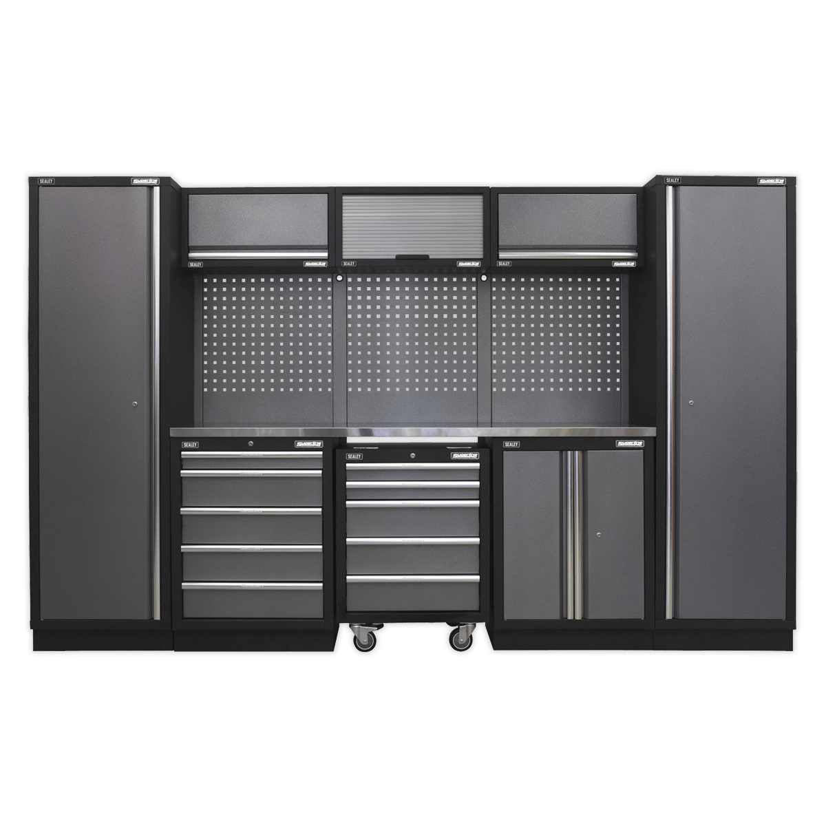 Sealey APMSSTACK03SS Superline Pro 3.2m Storage System - Stainless Worktop - APMSSTACK03SS - Sealey Tools UK - Trade Counter Direct