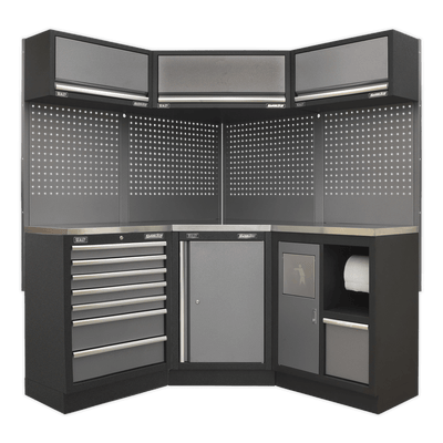 Sealey APMSSTACK08SS Superline Pro 1.6m Corner Storage System - Stainless Worktop - APMSSTACK08SS - Sealey Tools UK - Trade Counter Direct